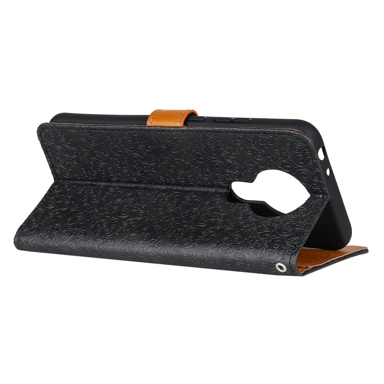 European Floral Embossed Copper Buckle Horizontal Flip PU Leather Case with Holder & Card Slots & Wallet & Photo Frame