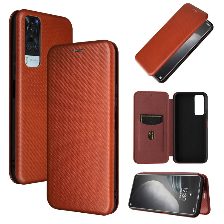 Carbon Fiber Texture Magnetic Horizontal Flip TPU + PC + PU Leather Case with Card Slot