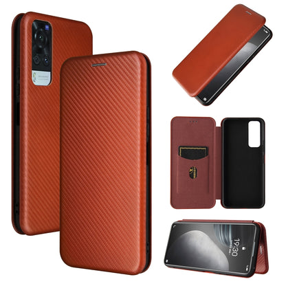 Carbon Fiber Texture Magnetic Horizontal Flip TPU + PC + PU Leather Case with Card Slot