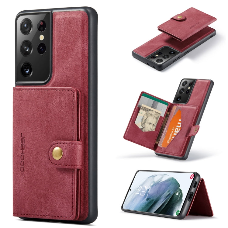 JEEHOOD Retro Magnetic Detachable Protective Case with Wallet & Card Slot & Holder