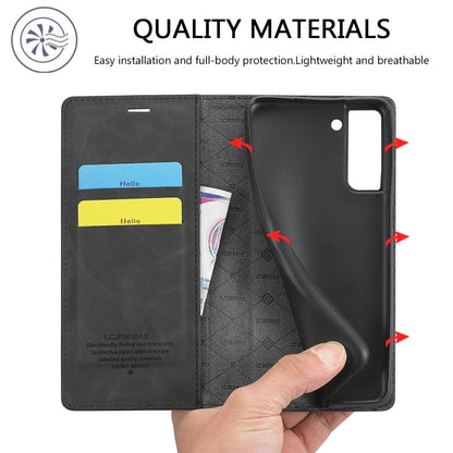 LC.IMEEKE Strong Magnetism Ultra-thin Horizontal Flip Matte TPU + PU Leather Case with Holder & Card Slots & Wallet