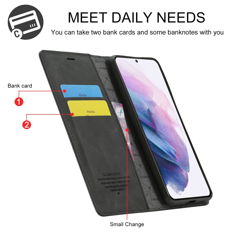 LC.IMEEKE Strong Magnetism Ultra-thin Horizontal Flip Matte TPU + PU Leather Case with Holder & Card Slots & Wallet, For Samsung Galaxy S21 5G, For Samsung Galaxy S21+ 5G, For Samsung Galaxy S21 Ultra 5G