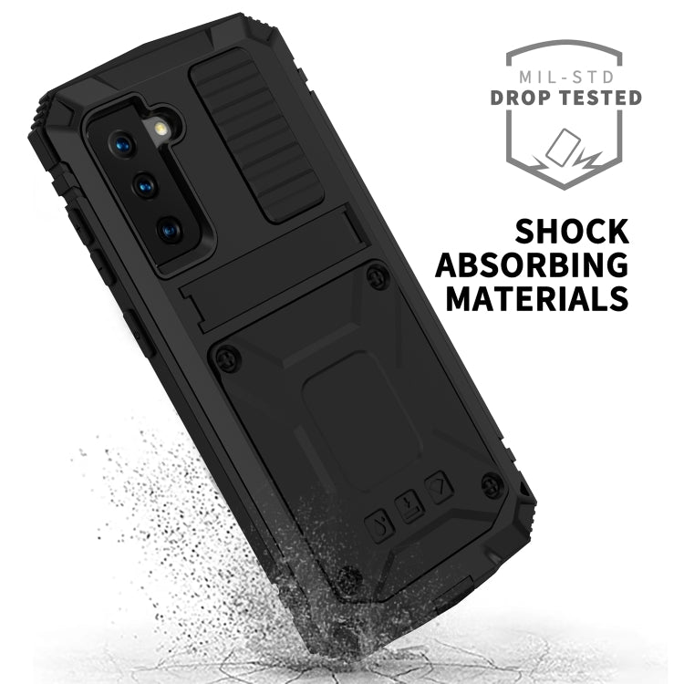 R-JUST Shockproof Waterproof Dust-proof Metal + Silicone Protective Case with Holder