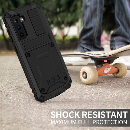 R-JUST Shockproof Waterproof Dust-proof Metal + Silicone Protective Case with Holder