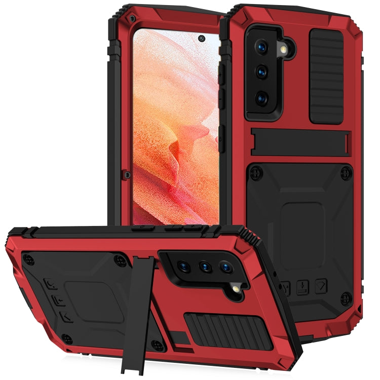 R-JUST Shockproof Waterproof Dust-proof Metal + Silicone Protective Case with Holder