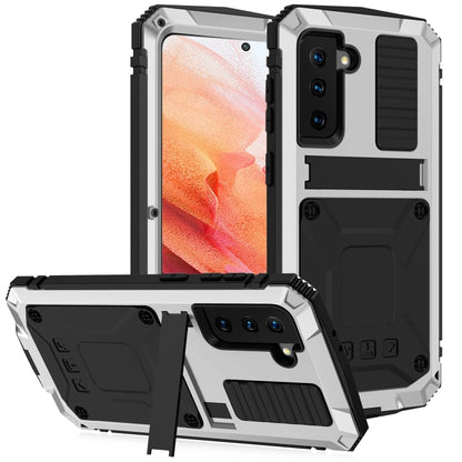 R-JUST Shockproof Waterproof Dust-proof Metal + Silicone Protective Case with Holder