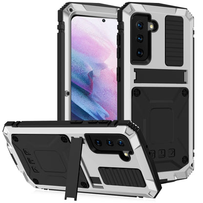 R-JUST Shockproof Waterproof Dust-proof Metal + Silicone Protective Case with Holder