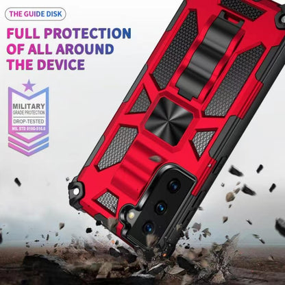 Shockproof TPU + PC Magnetic Protective Case with Holder, For Samsung Galaxy S21+ 5G