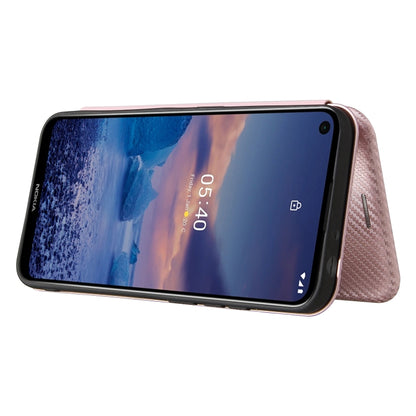 Carbon Fiber Texture Magnetic Horizontal Flip TPU + PC + PU Leather Case with Card Slot, For Nokia 5.4, For UMIDIGI A9 Pro