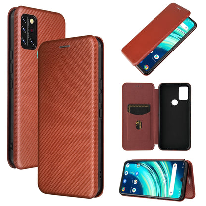 Carbon Fiber Texture Magnetic Horizontal Flip TPU + PC + PU Leather Case with Card Slot