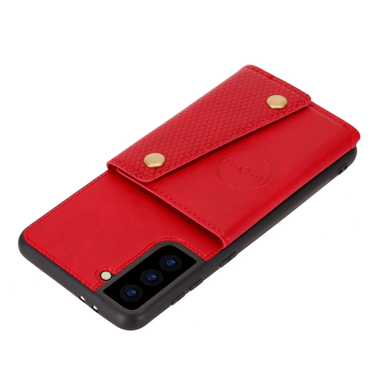 Double Buckle PU + TPU Shockproof Magnetic Protective Case with Card Slot & Holder, For Samsung Galaxy S21 5G, For Samsung Galaxy S21+ 5G, For Samsung Galaxy S21 Ultra 5G