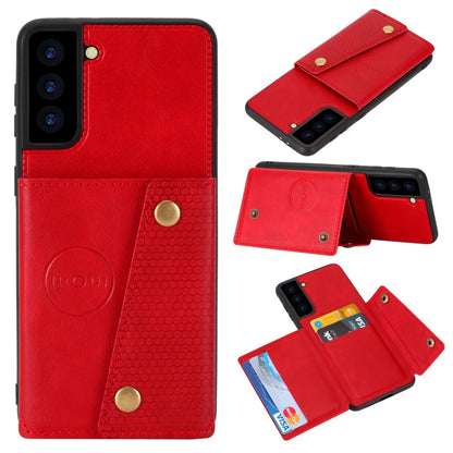 Double Buckle PU + TPU Shockproof Magnetic Protective Case with Card Slot & Holder, For Samsung Galaxy S21 5G, For Samsung Galaxy S21+ 5G, For Samsung Galaxy S21 Ultra 5G