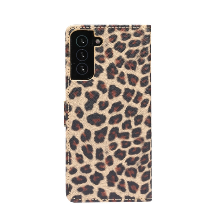 Leopard Pattern Horizontal Flip Leather Case with Holder & Card Slots, For Samsung Galaxy S21+ 5G