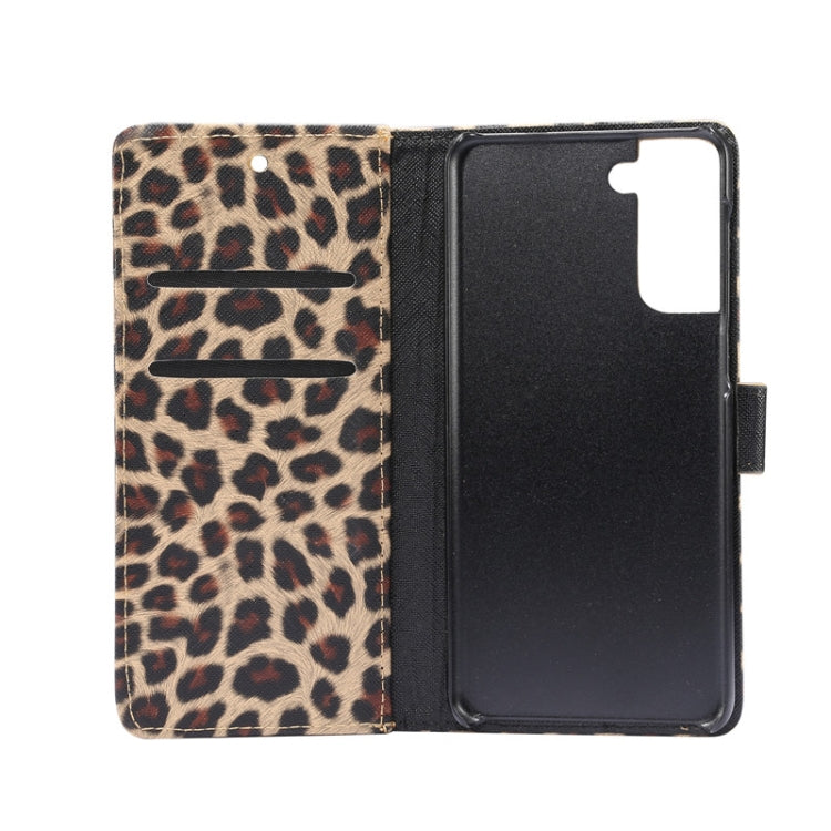 Leopard Pattern Horizontal Flip Leather Case with Holder & Card Slots, For Samsung Galaxy S21+ 5G