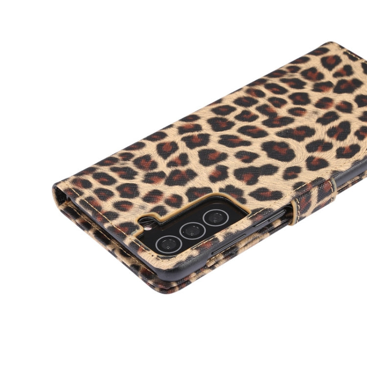 Leopard Pattern Horizontal Flip Leather Case with Holder & Card Slots, For Samsung Galaxy S21+ 5G