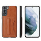 Fierre Shann Full Coverage Protective Leather Case with Holder & Card Slot, For Samsung Galaxy S21 5G, For Samsung Galaxy S21+ 5G, For Samsung Galaxy S21 Ultra 5G