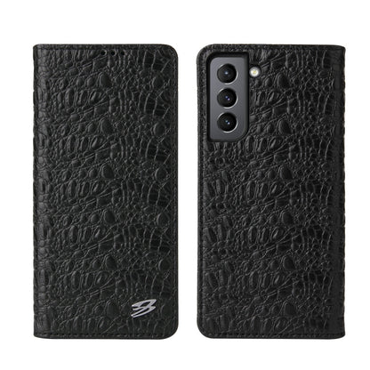 Fierre Shann Crocodile Texture Magnetic Horizontal Flip Genuine Leather Case with Holder & Card Slot