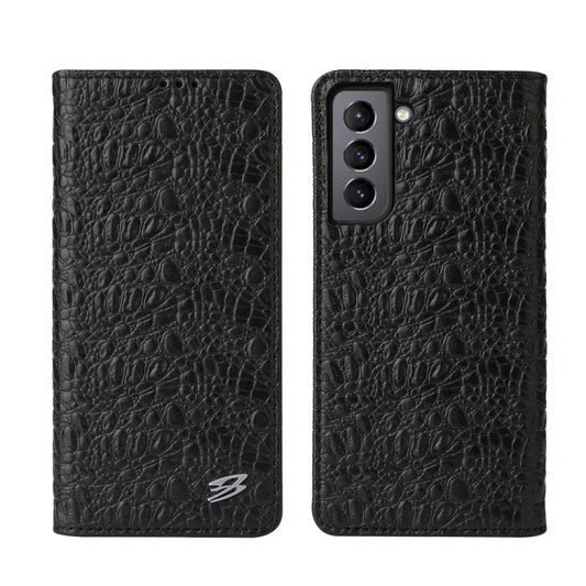 Fierre Shann Crocodile Texture Magnetic Horizontal Flip Genuine Leather Case with Holder & Card Slot