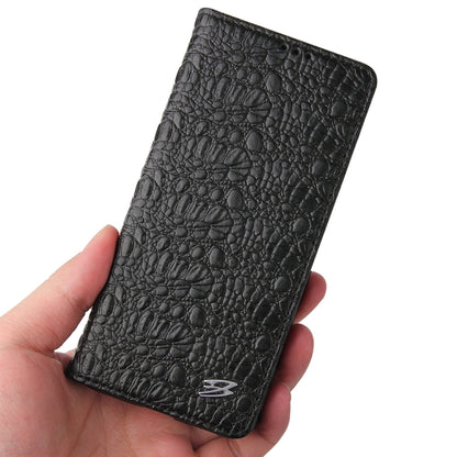 Fierre Shann Crocodile Texture Magnetic Horizontal Flip Genuine Leather Case with Holder & Card Slot