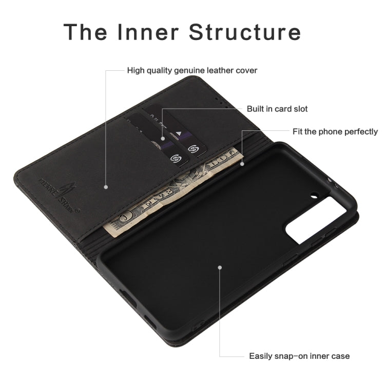 Fierre Shann Crocodile Texture Magnetic Horizontal Flip Genuine Leather Case with Holder & Card Slot, For Samsung Galaxy S21 5G, For Samsung Galaxy S21+ 5G, For Samsung Galaxy S21 Ultra 5G