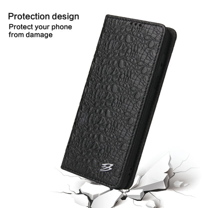 Fierre Shann Crocodile Texture Magnetic Horizontal Flip Genuine Leather Case with Holder & Card Slot