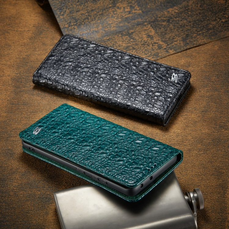 Fierre Shann Crocodile Texture Magnetic Horizontal Flip Genuine Leather Case with Holder & Card Slot