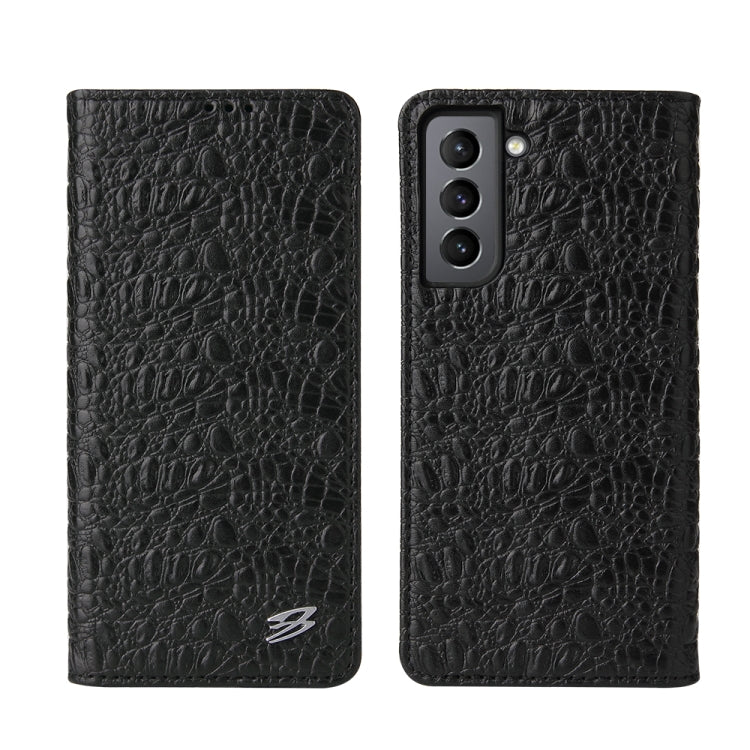 Fierre Shann Crocodile Texture Magnetic Horizontal Flip Genuine Leather Case with Holder & Card Slot