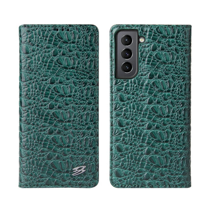 Fierre Shann Crocodile Texture Magnetic Horizontal Flip Genuine Leather Case with Holder & Card Slot, For Samsung Galaxy S21 5G, For Samsung Galaxy S21+ 5G, For Samsung Galaxy S21 Ultra 5G