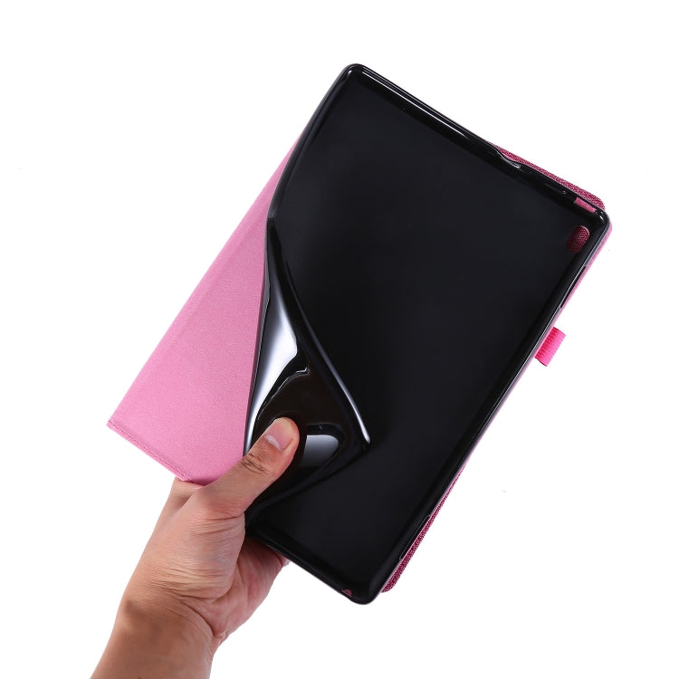 Horizontal Flip TPU + Fabric PU Leather Protective Case with Name Card Clip
