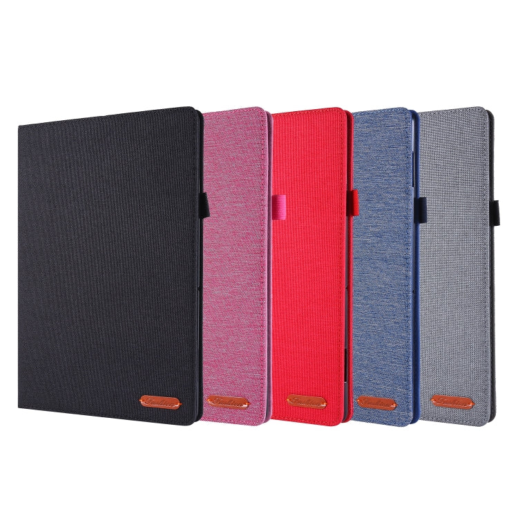 Horizontal Flip TPU + Fabric PU Leather Protective Case with Name Card Clip