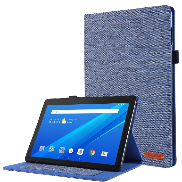 Horizontal Flip TPU + Fabric PU Leather Protective Case with Name Card Clip