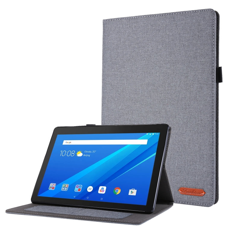 Horizontal Flip TPU + Fabric PU Leather Protective Case with Name Card Clip