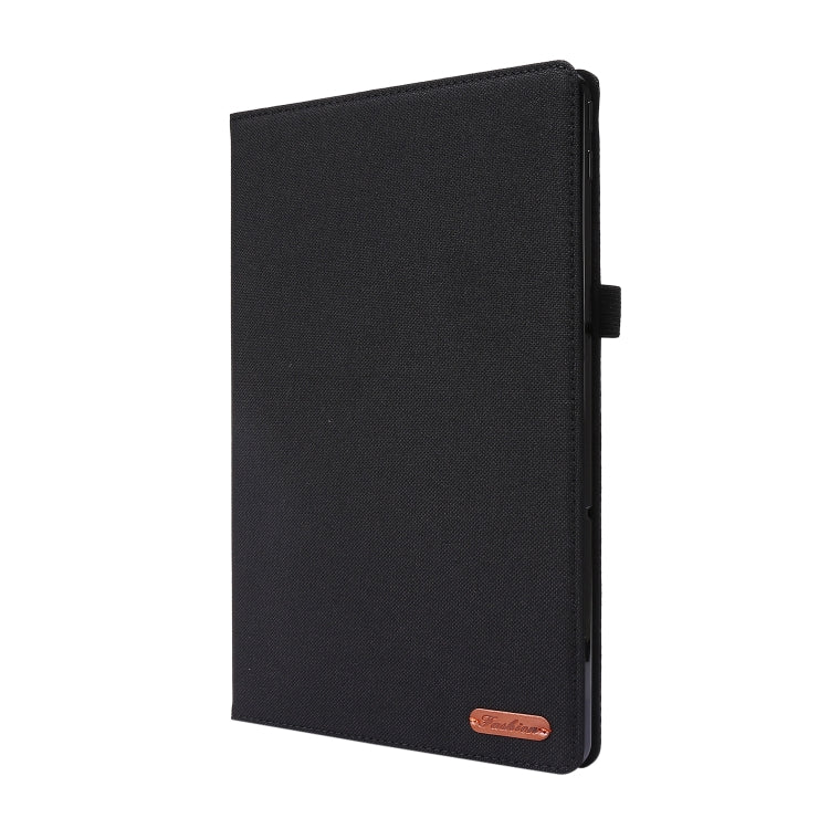 Horizontal Flip TPU + Fabric PU Leather Protective Case with Name Card Clip