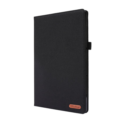 Horizontal Flip TPU + Fabric PU Leather Protective Case with Name Card Clip