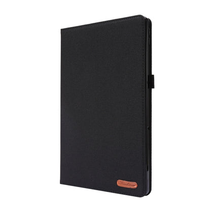 Horizontal Flip TPU + Fabric PU Leather Protective Case with Name Card Clip