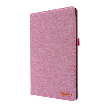 Horizontal Flip TPU + Fabric PU Leather Protective Case with Name Card Clip