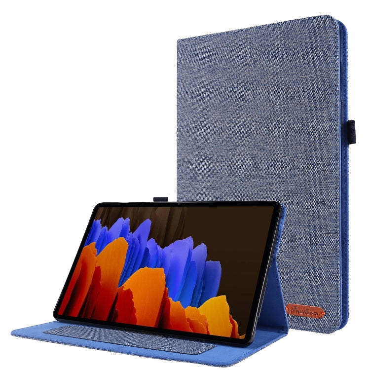 Horizontal Flip TPU + Fabric PU Leather Protective Case with Name Card Clip