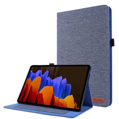 Horizontal Flip TPU + Fabric PU Leather Protective Case with Name Card Clip