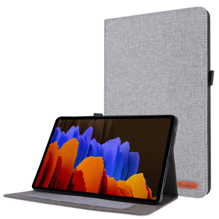 Horizontal Flip TPU + Fabric PU Leather Protective Case with Name Card Clip