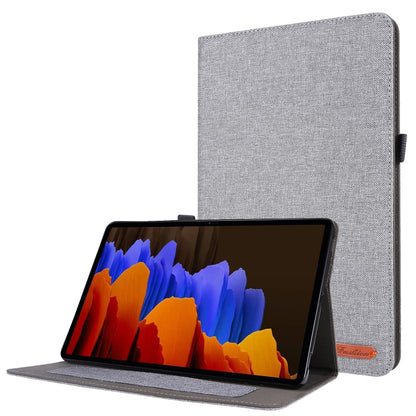 Horizontal Flip TPU + Fabric PU Leather Protective Case with Name Card Clip
