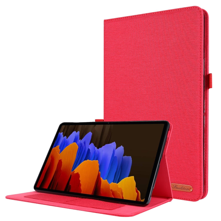 Horizontal Flip TPU + Fabric PU Leather Protective Case with Name Card Clip