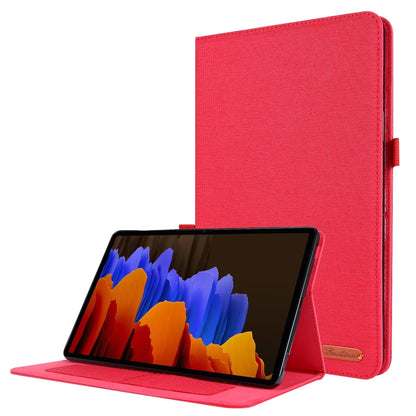 Horizontal Flip TPU + Fabric PU Leather Protective Case with Name Card Clip