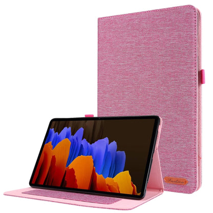 Horizontal Flip TPU + Fabric PU Leather Protective Case with Name Card Clip