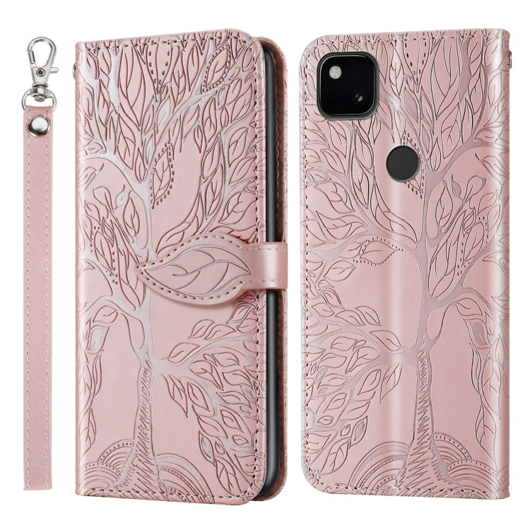 Life of Tree Embossing Pattern Horizontal Flip Leather Case with Holder & Card Slot & Wallet & Photo Frame & Lanyard