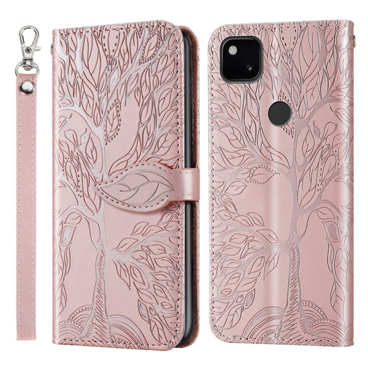 Life of Tree Embossing Pattern Horizontal Flip Leather Case with Holder & Card Slot & Wallet & Photo Frame & Lanyard