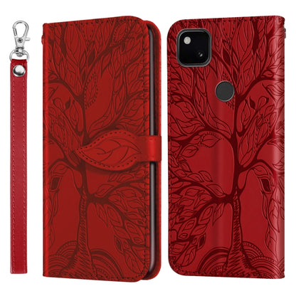 Life of Tree Embossing Pattern Horizontal Flip Leather Case with Holder & Card Slot & Wallet & Photo Frame & Lanyard