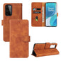 Solid Color Skin Feel Magnetic Buckle Horizontal Flip Calf Texture PU Leather Case with Holder & Card Slots & Wallet