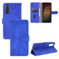 Solid Color Skin Feel Magnetic Buckle Horizontal Flip Calf Texture PU Leather Case with Holder & Card Slots & Wallet