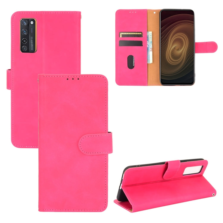 Solid Color Skin Feel Magnetic Buckle Horizontal Flip Calf Texture PU Leather Case with Holder & Card Slots & Wallet