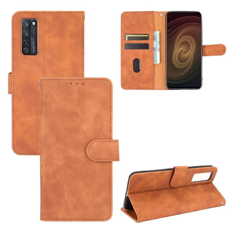 Solid Color Skin Feel Magnetic Buckle Horizontal Flip Calf Texture PU Leather Case with Holder & Card Slots & Wallet